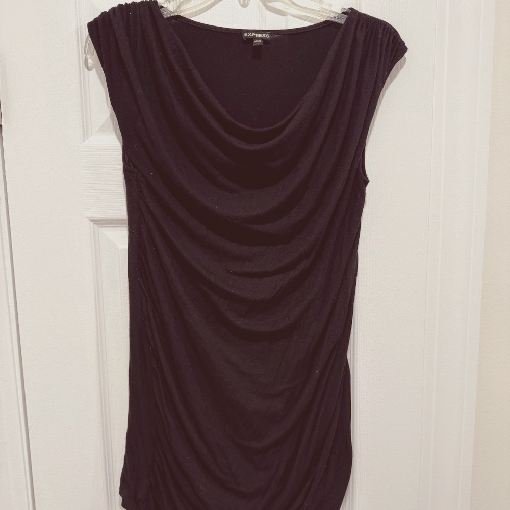 Express Ruched Sleeveless Black Women's Top L